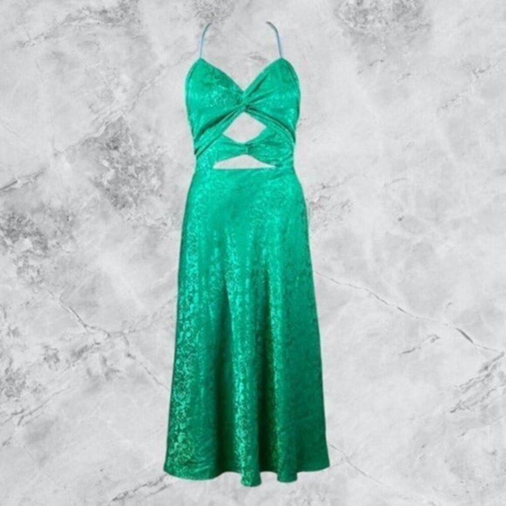 LPA Amelie Cut Out Midi Dress - Green